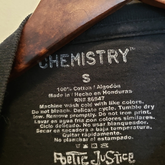 Poetic Justice Graphic T-Shirt Black Tupac Shakur Size Small - Picture 2 of 6